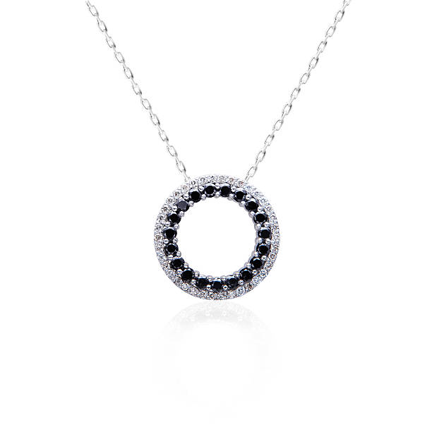 istock Pendant with sapphire and diamonds, round shape 2220448313
