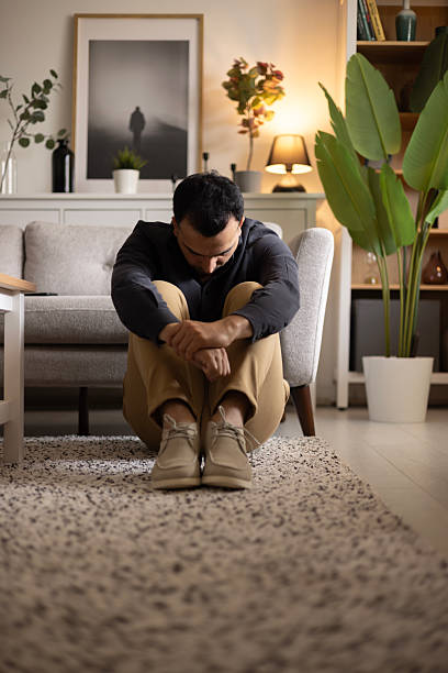 istock Pensive lost in thoughts suffering from depression 2220453109
