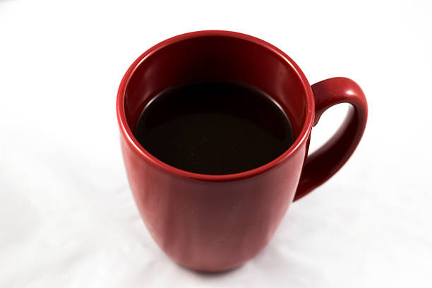 Red Coffee Cup With Wooden Background