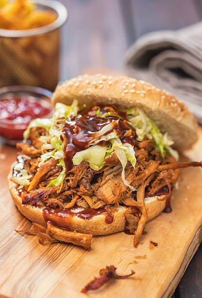 istock Homemade Pulled Pork Sandwich with Coleslaw and Barbecue Sauce 2220467522