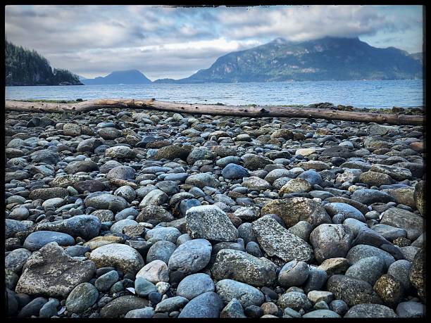 West coast ocean view with rocky shore and mountains