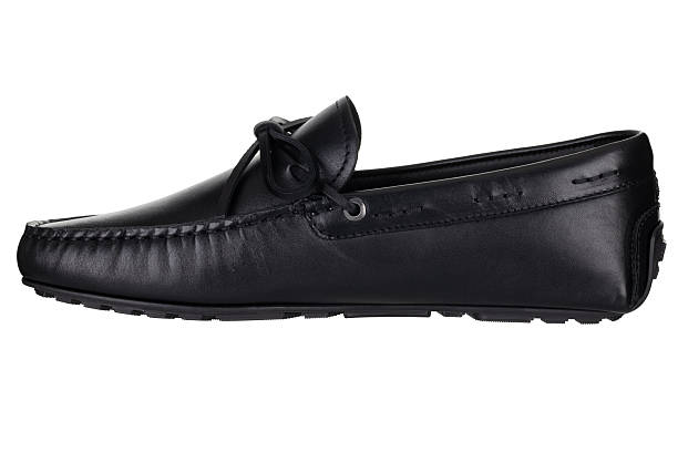 istock Classic Black Leather Loafer Shoe Side View 2220472906
