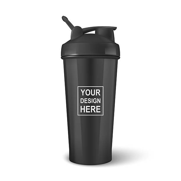 istock Vector 3d Realistic Black Shaker Bottle Mockup. Realistic Protein Shaker Bottle for Branding and Custom Design. Sport Shaker Bottle Vector Illustration for Supplement, Fitness, Gym, Logo, Print 2220473971