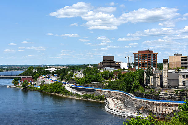 View of the work underway to improve and redevelop the embankment along Sussex Drive.