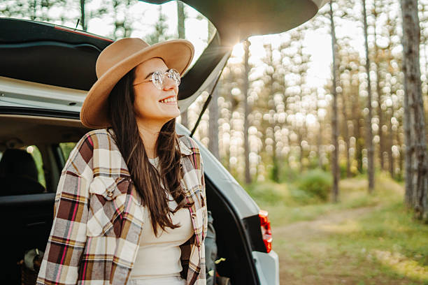 istock Young caucasian woman spending time in the nature 2220481101