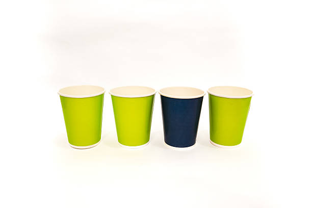 istock Colorful Paper Cups on White Background, showcasing Eco-Friendly and Disposable Drinkware for Parties and Events 2220481280