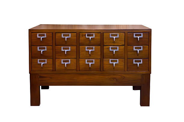 istock Wooden drawers cabinet isolated on white background 2220485633