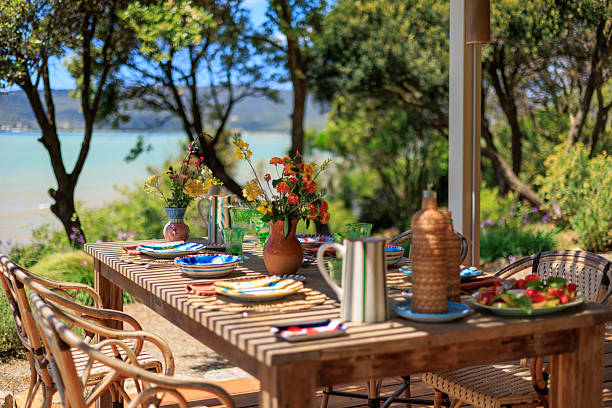 istock Beach dining terrace in Italian garden 2220489398