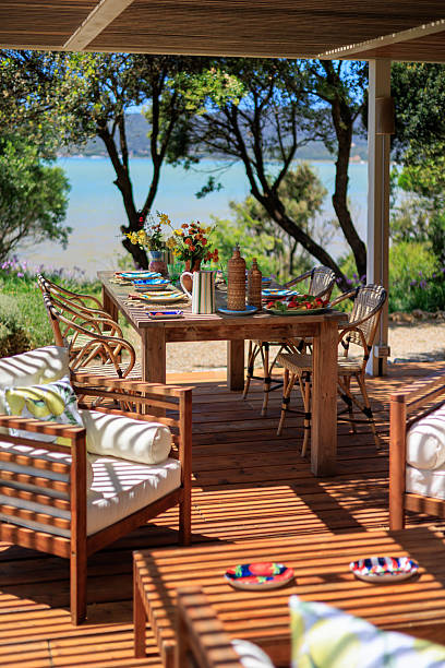 istock Beach dining terrace in Italian garden 2220489399