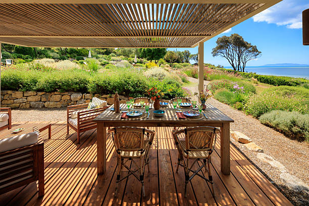 Terrace with mountain views