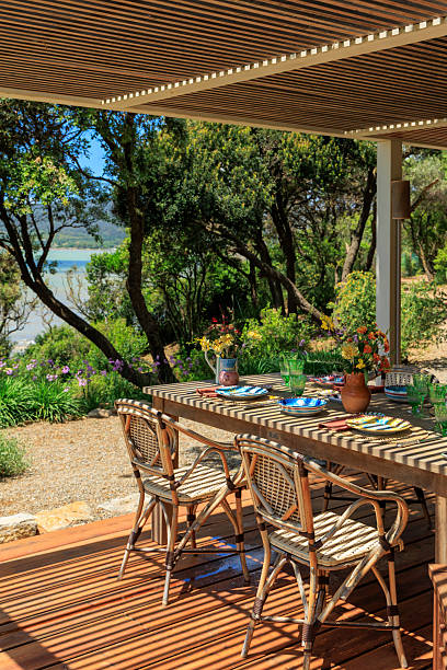istock Patio terrace by the beach with sea view 2220489429