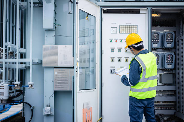 istock Engineer is working on high voltage power substation performing inspection and check of electrical infrastructure to ensure safety and proper operation of system 2220497867