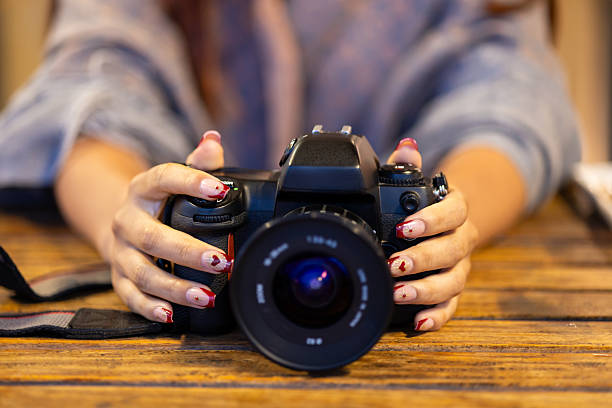 istock Close up of an old 35mm SLR Camera 2220502250