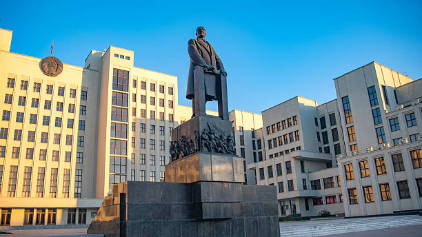 istock Government House and Lenin Monument in Minsk 2220506781