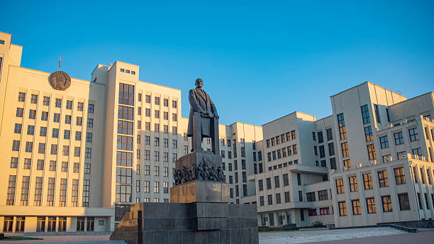 istock Government House and Lenin Monument in Minsk 2220506785