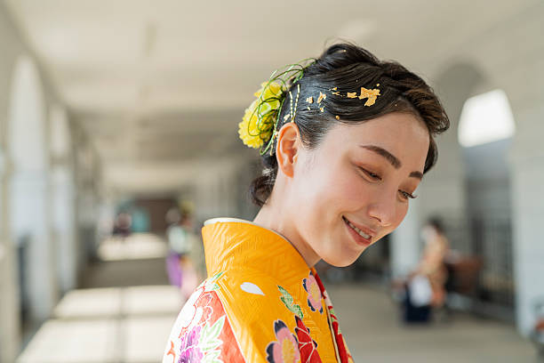 istock woman wearing a kimono 2220514473