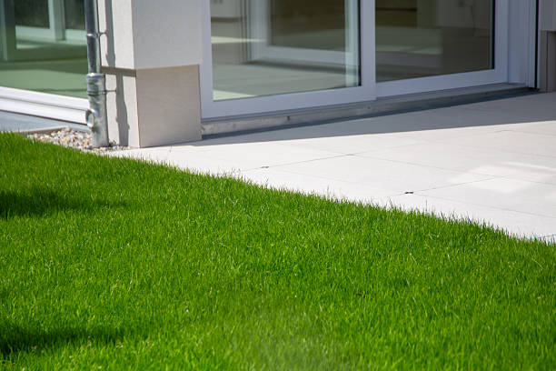 istock Newly laid turf on a new detached house 2220514487
