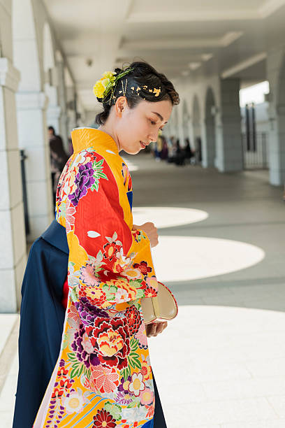 istock woman wearing a kimono 2220514675