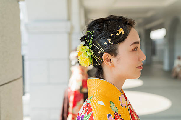 istock woman wearing a kimono 2220514830