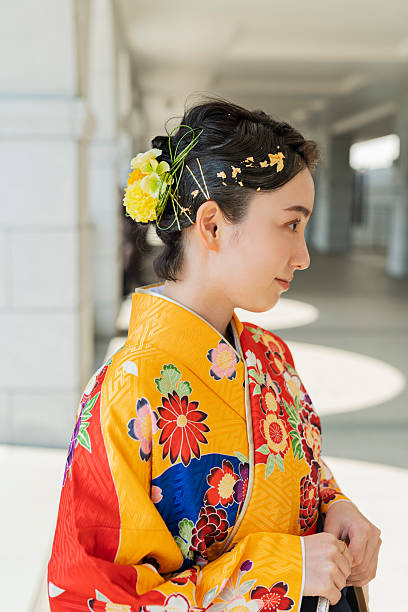 istock woman wearing a kimono 2220515556