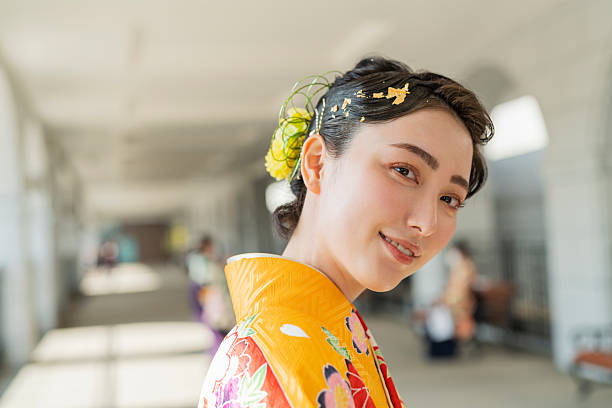 istock woman wearing a kimono 2220515579
