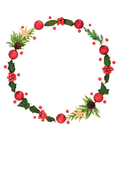 istock Christmas Winter Wreath with Bauble Decorations and Flora 2220517103