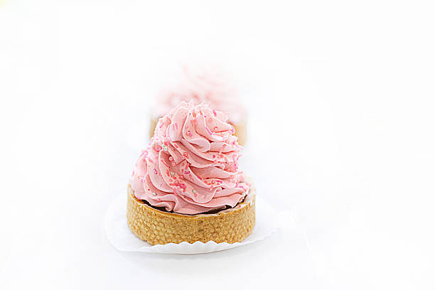 shortbread cake with pink berry butter cream