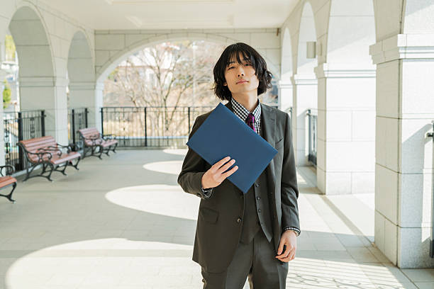 Graduation ceremony for male college students