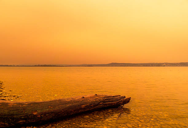 Natural phenomenon, Sahara dust discolors the sky over Bavaria, Germany, Europe