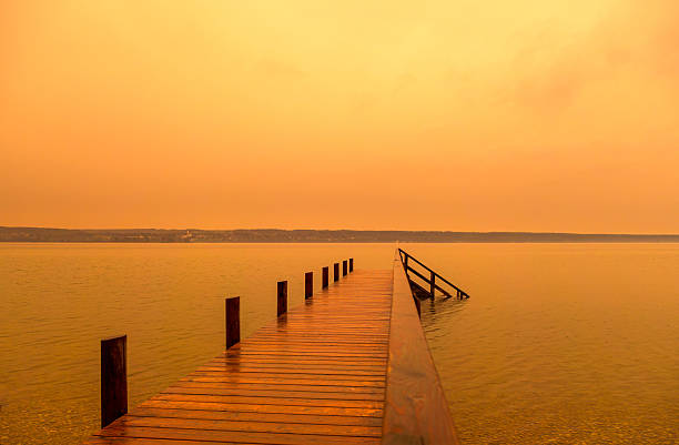 Natural phenomenon, Sahara dust discolors the sky over Bavaria, Germany, Europe