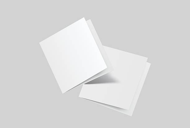istock Square open Leaflet, bi fold mockup template .Blank paper, thank you card, notecards, note paper, greeting card, wedding invitation, postcard, brochure or creative work for presentation of design 2220523112