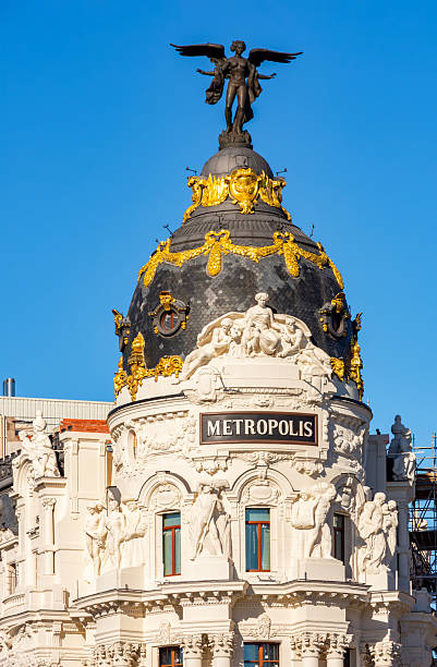 Madrid, Spain - 25 March 2025: Metropolis building on Gran Via street