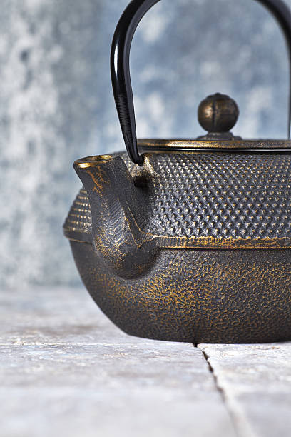 istock Japanese Cast Iron Teapot on bright background. 2220526061