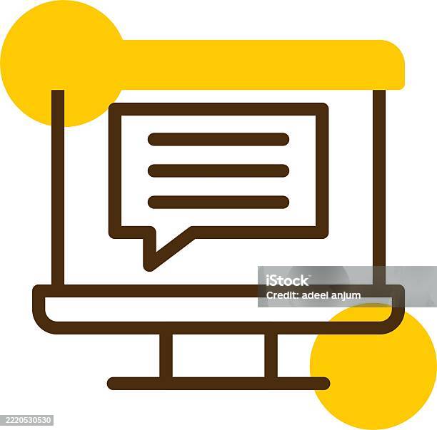 Presenter Using Yellow Note Presenter Notes Yellow Lieanr Circle Stock Illustration - Download ...