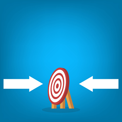 Target Same Goal One Target Same Goals Stock Illustration - Download Image Now ...