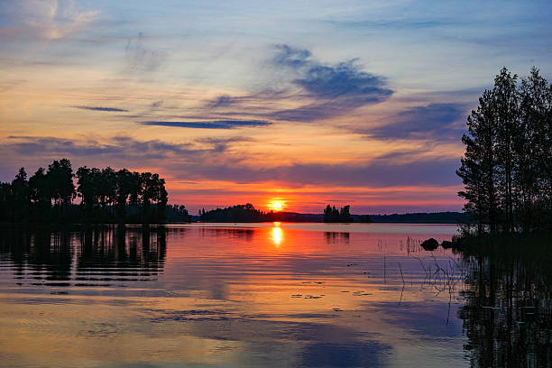 istock Sunset over the lake 2220534298