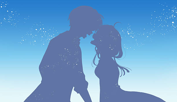 istock Silhouette of happy men and women facing each other in summer 2220534819