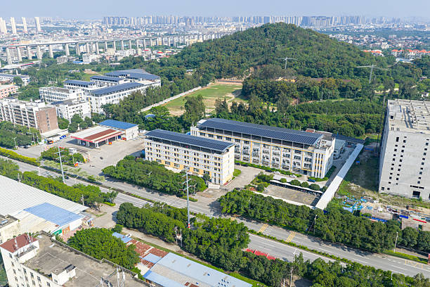istock Factory rooftop solar photovoltaic power station 2220537763