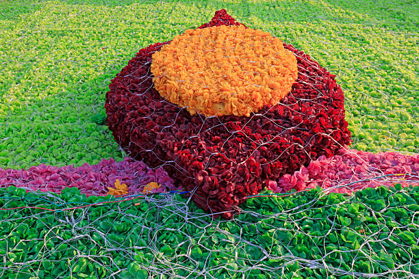 Colorful ornaments in the park