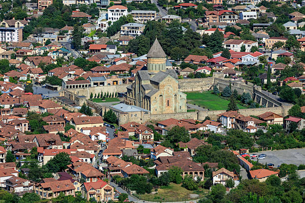 istock View of Mtskheta and Svetitskhoveli Cathedral from Jvari Monastery 2220545380
