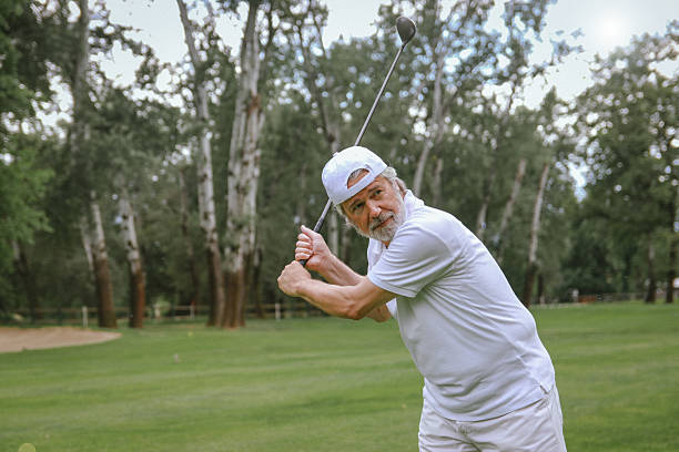 istock Active life of senior rich man play golf 2220547067