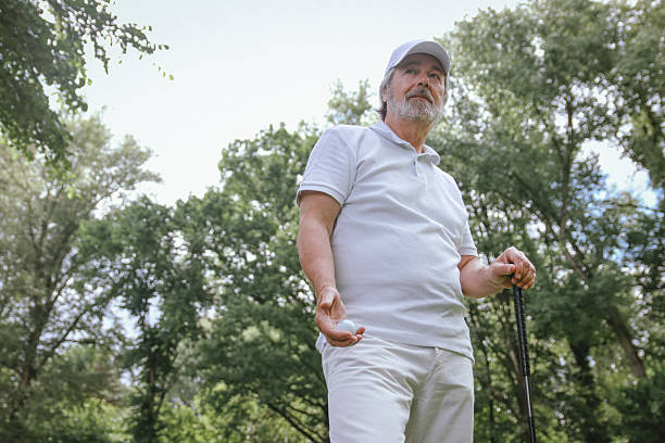istock Active life of senior rich man play golf 2220547677