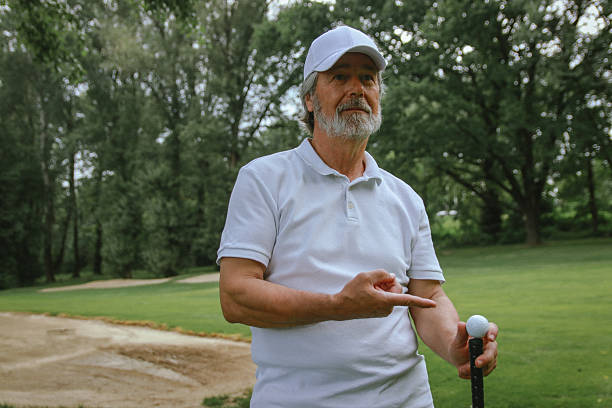istock Active life of senior rich man play golf 2220547741