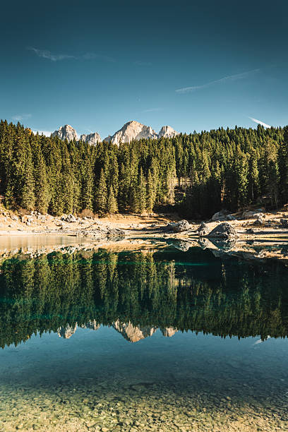 carezza lake in the dolomites