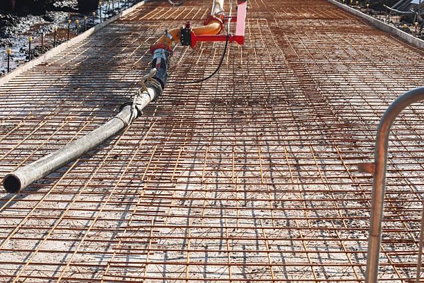 High view of site preparation and construction in progress