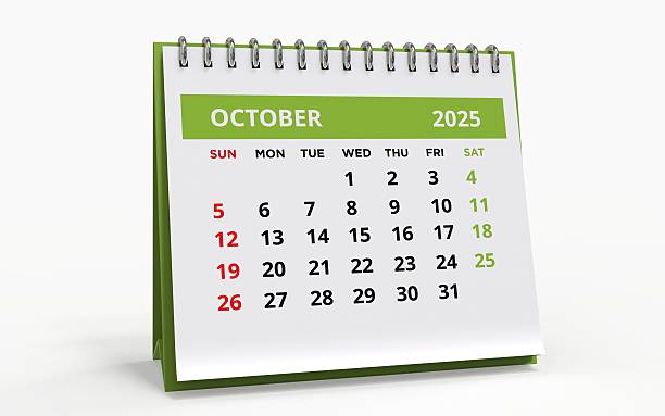 istock Standing Desk Calendar October 2025 2220558638