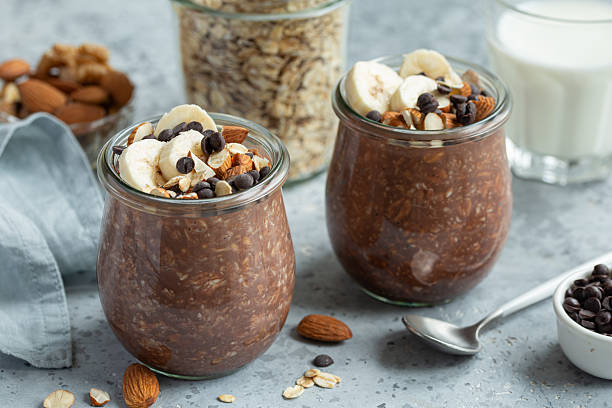 istock chocolate overnight oats with banana and  nuts 2220559798