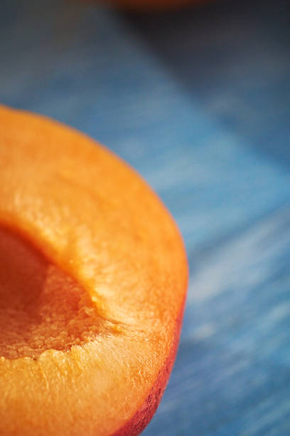 Close-Up of a Sliced Apricot Fruit