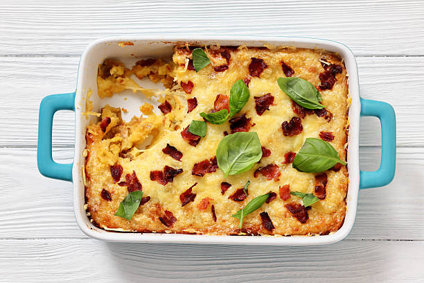 istock twice baked potato casserole in a baking dish 2220573084