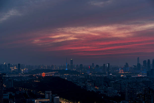 Beautiful Wuhan City Skyline Night Scene